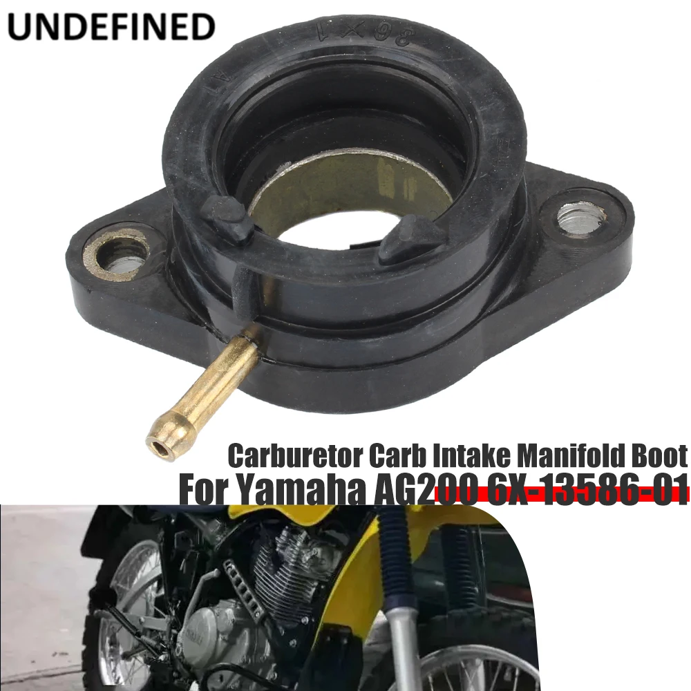 Gaźnik Carb kolektor dolotowy kołnierz Boot dla Yamaha AG200 6X-13586-01 AG 200 wszystkie lata guma Carburador motocykl czarny
