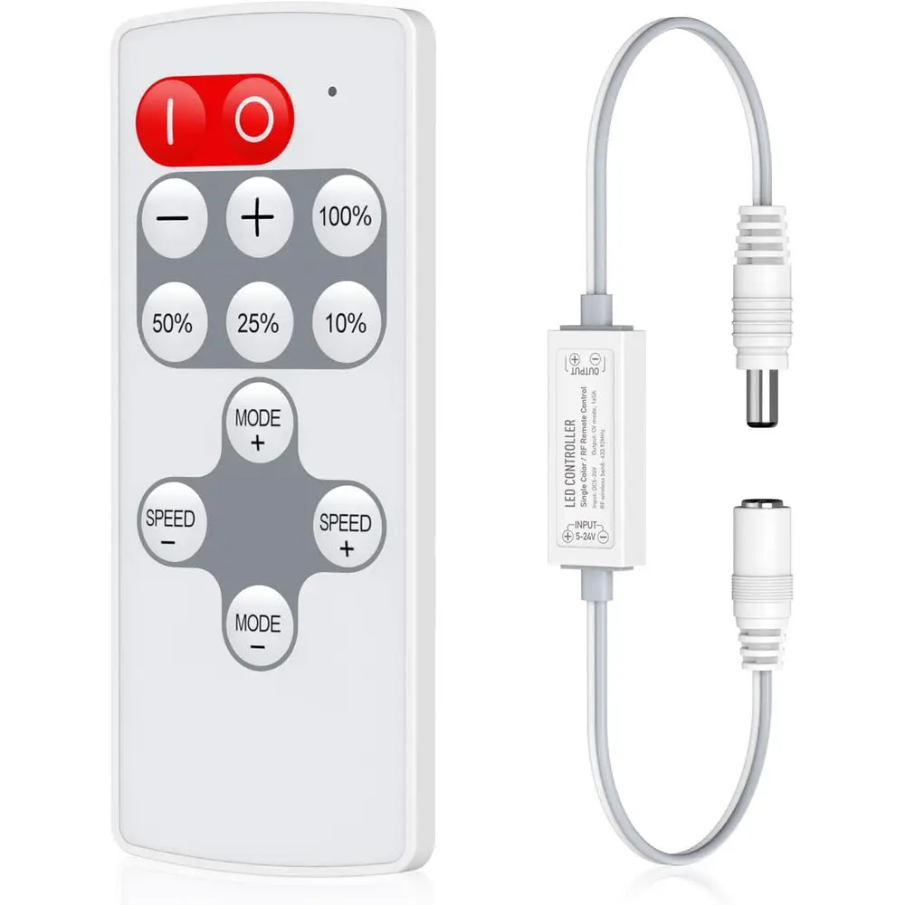 

Беспроводной диммер на 12 клавиш для одноцветных светодиодных лент, 5-24В, управление ШИМ, подходит для домашнего, комнатного, шкафного освещения, для DIY-проектов