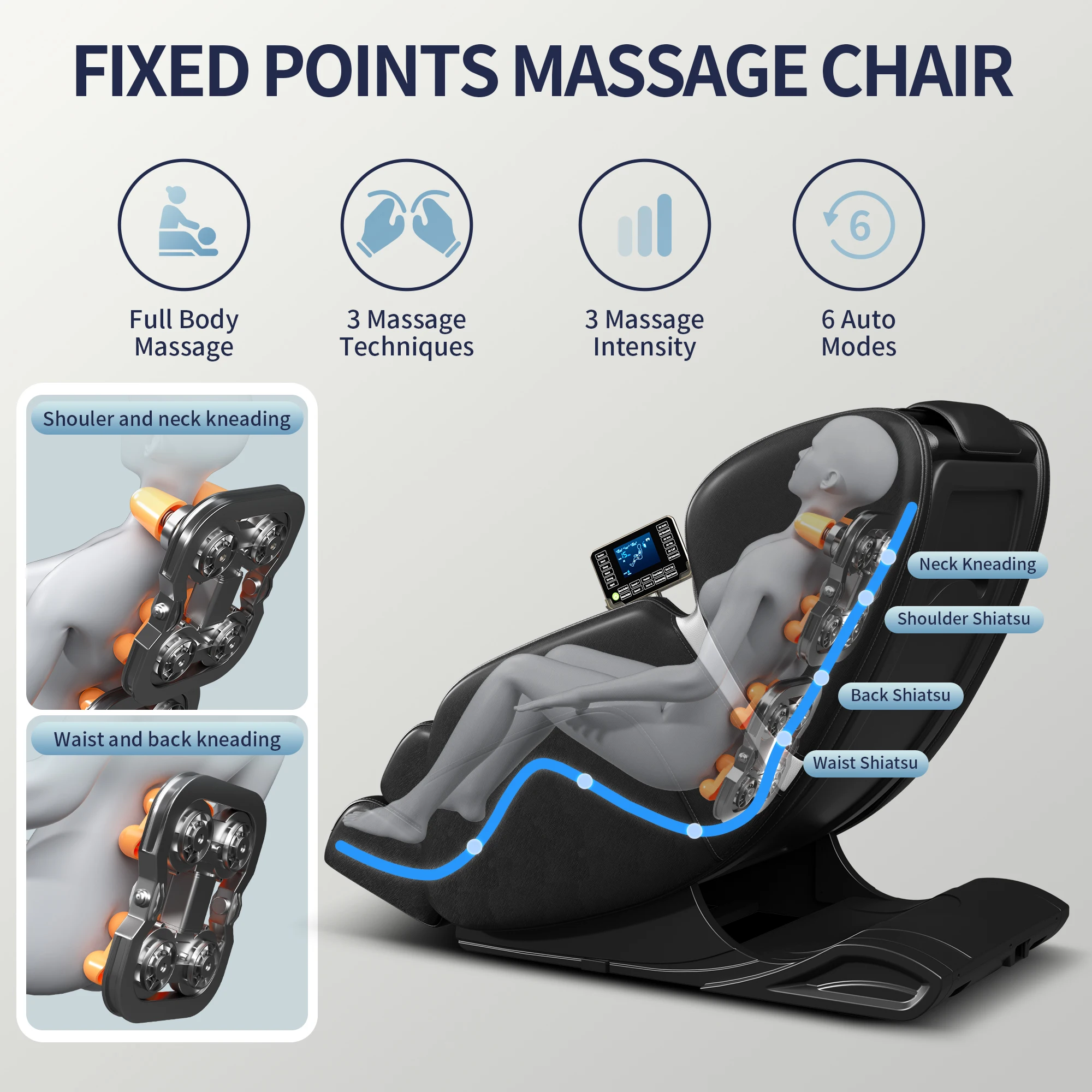 1 Year Warranty USA Local Delivery  4D Airbag Zero Gravity full body Massage Chair Home 3D Foot Roller Shiatsu Office Chair