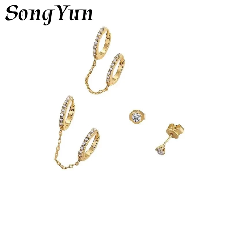 

SONGYUN Brand Jewelry 925 Sterling Silver Earrings Moissanite Diamond Chandelier Bridal Ladies Rhodium Plated SYT Patent Earring