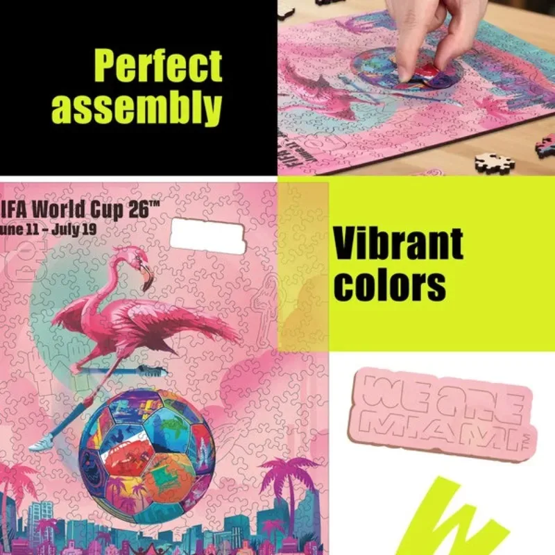 FIFA world cup wooden Puzzle for Adults FIFA match venue miami Exercise brain toy Creative Home Ornament Ideal Gift for Family