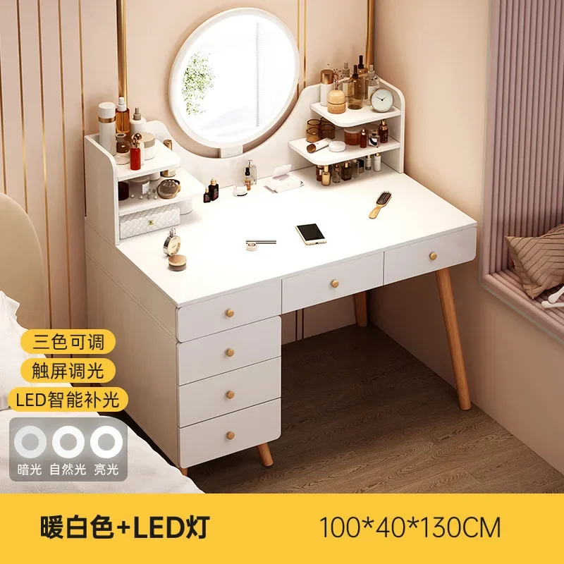 Dressing Table Multifunctional Makeup Table with Mirror Chair Comfortable Cabinets Living Room Penteadeira Bedroom Furniture