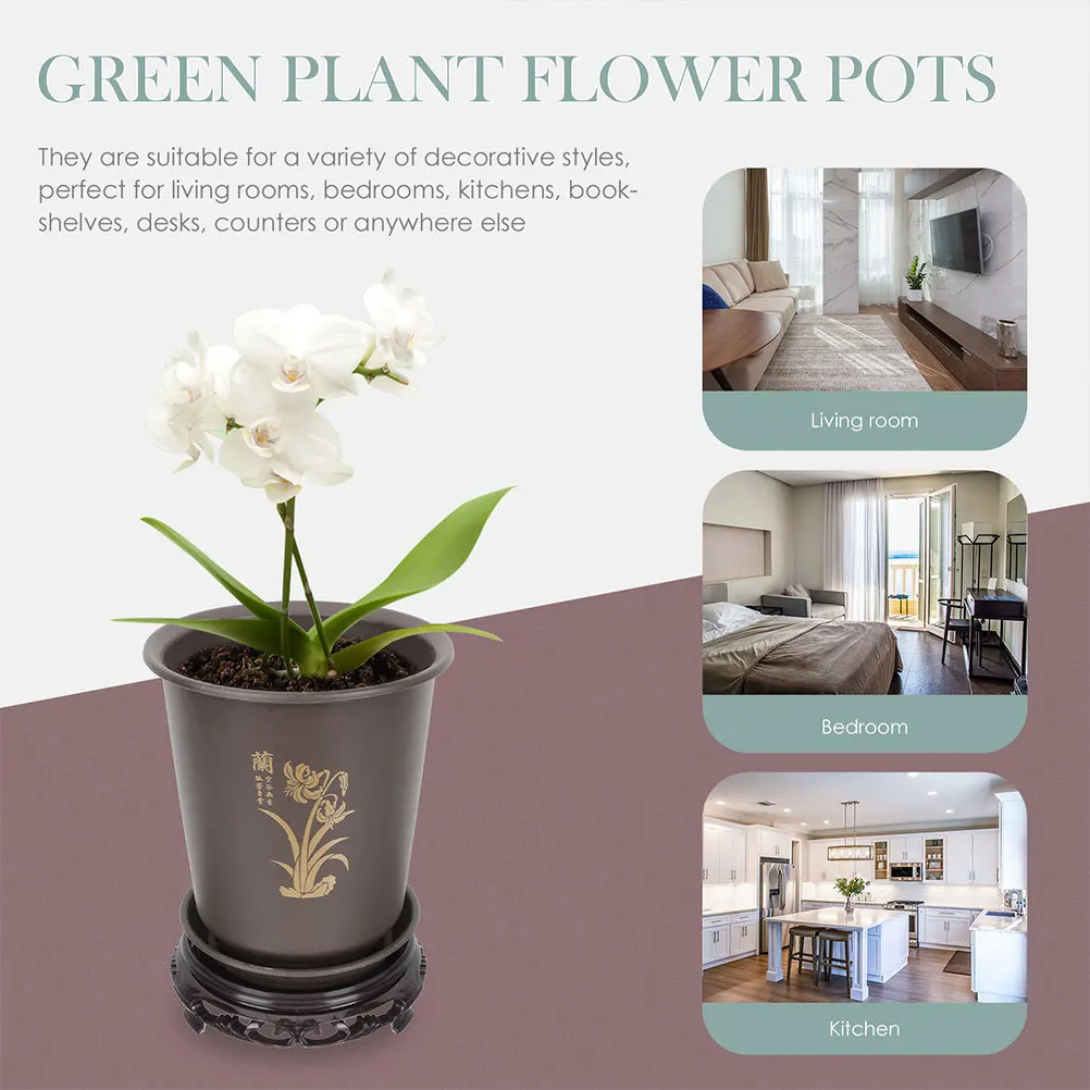 

2Sets Orchid Planter Pot ABS Plastic Flower Pots Indoor Plants Breathable Drainage Nursery Planting Pot for Garden Balcony