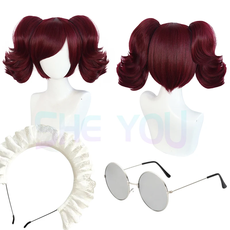 

Anime Wigs Cosplay Mey Rin Cosplay Wig Wine Red Wig Ponytail Heat Resistant Synthetic Hair Role Play Wigs + Wig Cap