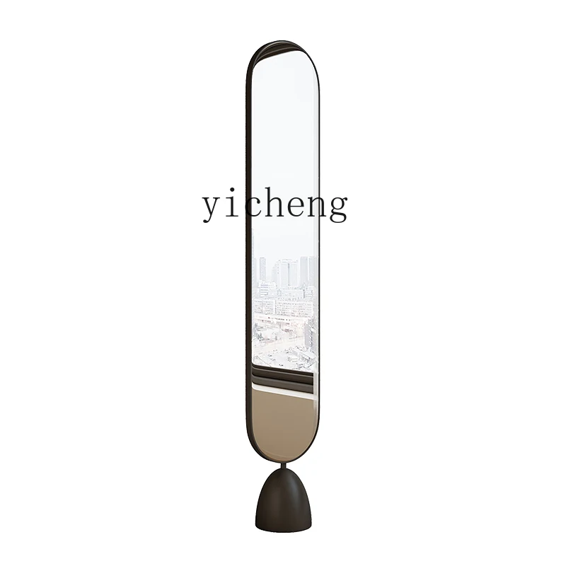 

Yy Full-Length Mirror Floor Mirror Living Room Bedroom and Household Dressing Mirror Convenient Rotatable