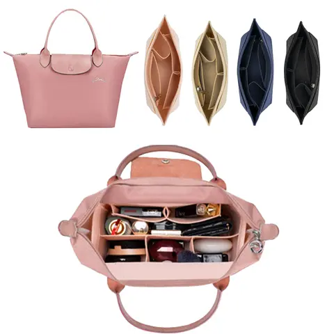 펠트 삽입 가방은 Longchamp 핸드백 라이너 가방에 적합 펠트 천 메이크업 가방 지원 여행 휴대용 삽입 지갑 주최자 펠트 삽입 가방은 Longchamp 핸드백 라이너 가방에 적합 펠트 천 메이크업 가방 지원 여행 휴대용 삽입 지갑 주최자
