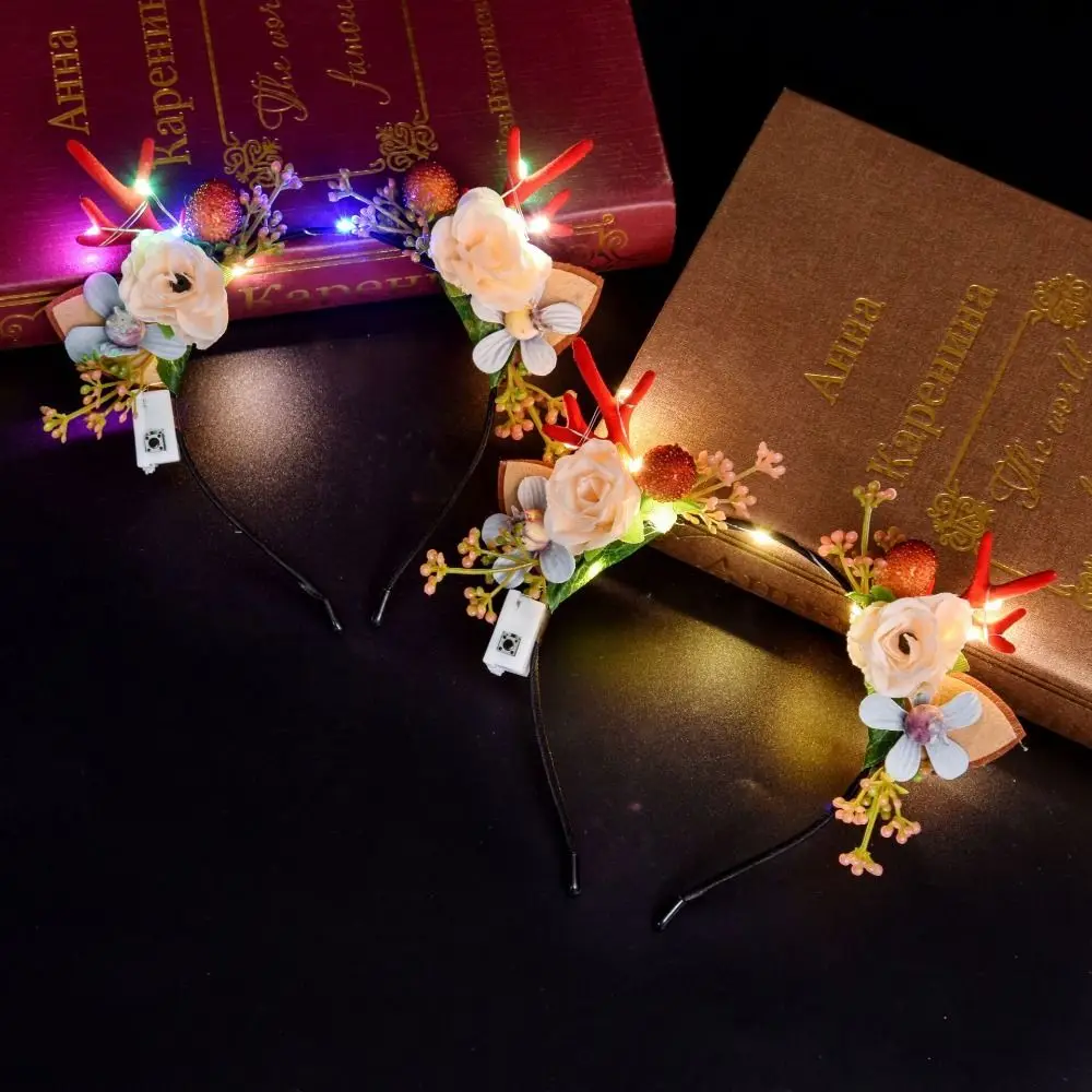 인기있는 야광 사슴 뿔 헤어 밴드, 크리스마스 파티 꽃 요정 모자, 그라운드 스톨 야시장 야광 장난감