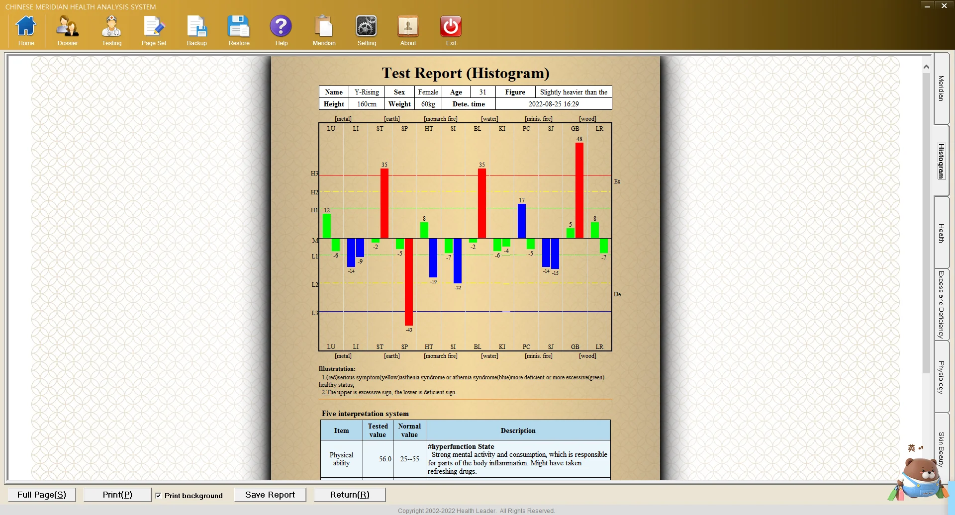 Smart Russian Language Chinese Meridian Expert Analyzer Acupuncture Health Analysis Health Care