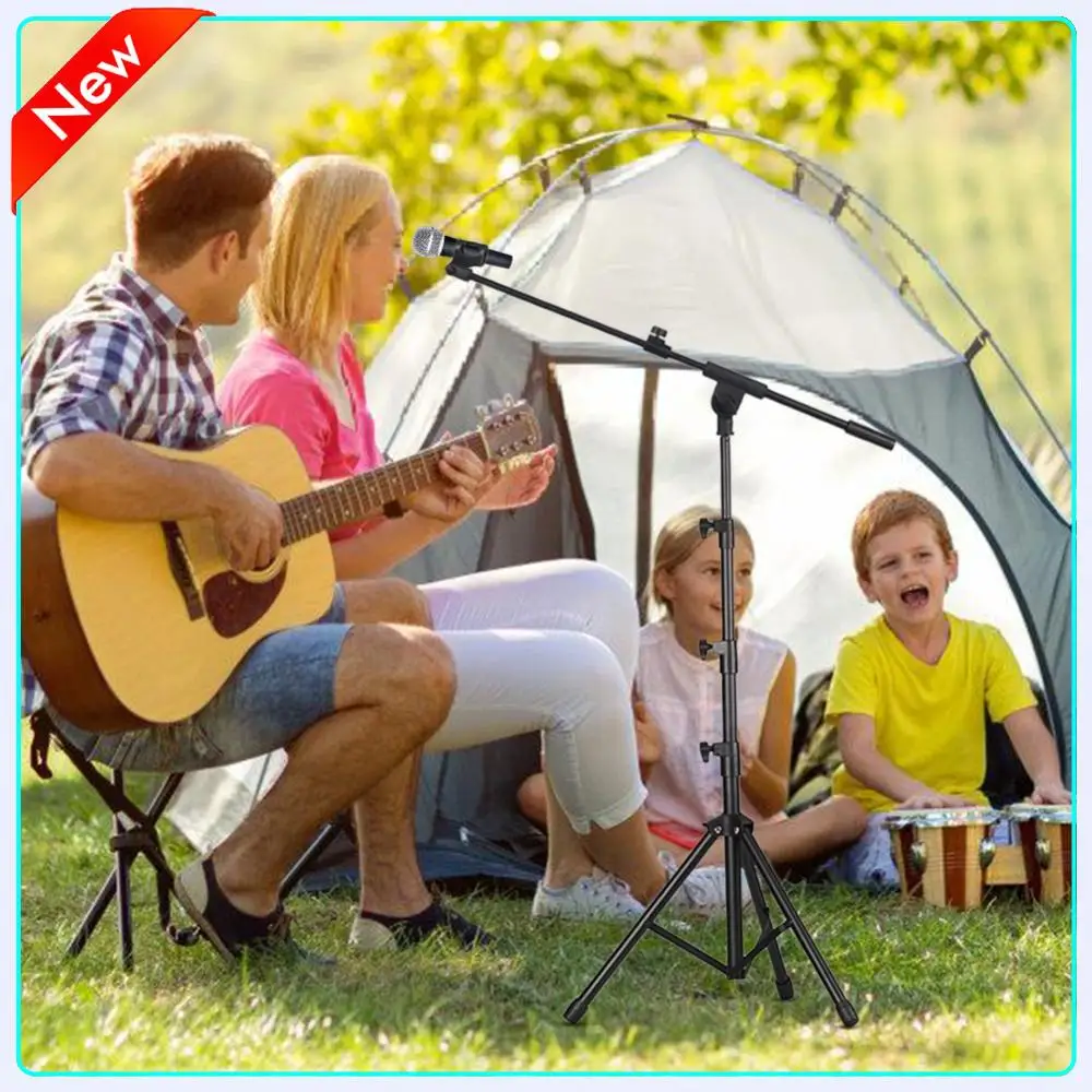 

Микрофонная стойка-тренога с выдвижным кронштейном, напольная, с сумкой для переноски и 2 зажимами для микрофона, держатель для микрофона для выступлений и пения