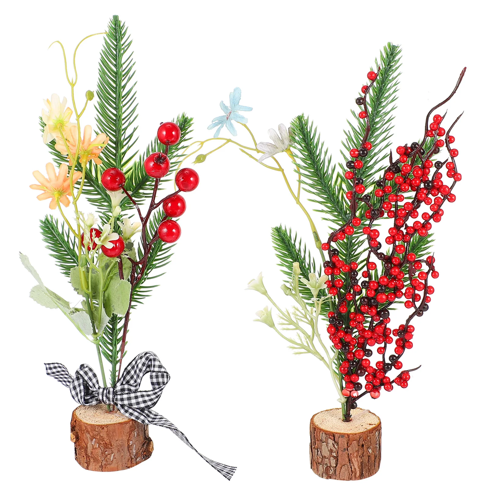 

2Pcs Mini Christmas Tree Tabletop Decoration Festive Xmas Ornament Desktop Decor