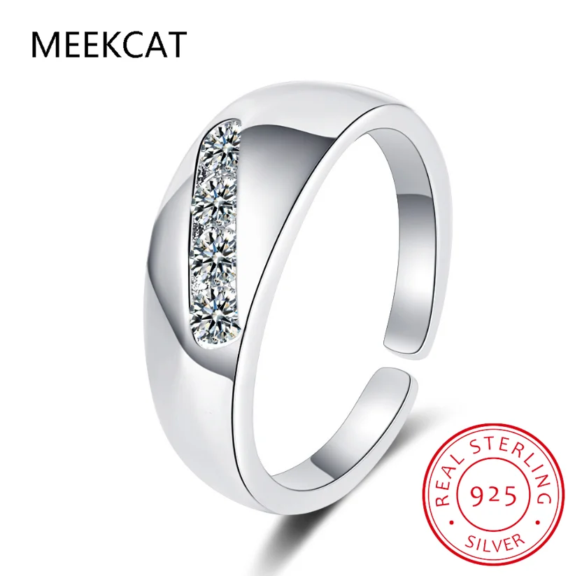 925 Sterling Silver Chunky Rings for Women Adjustable Bold Thick Statement Rings for Women Minimalist Rings Anel Prata SCR983-E