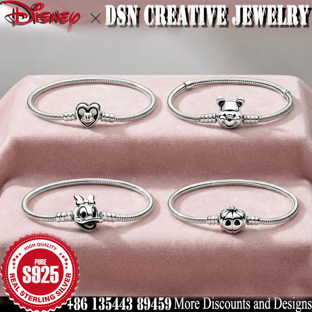 

DSN creative jewelry Disney Mickey heart clasp Bracelet cartoon Winnie the Pooh Snake Chain Daisy Duck Bracelet Women Jewelry