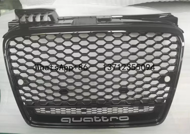 Quattro RS4 in Car Grilles Front buer RS4 B7 style center honeycomb style change to RS4 for audi A4 2005 2006 2007 2008