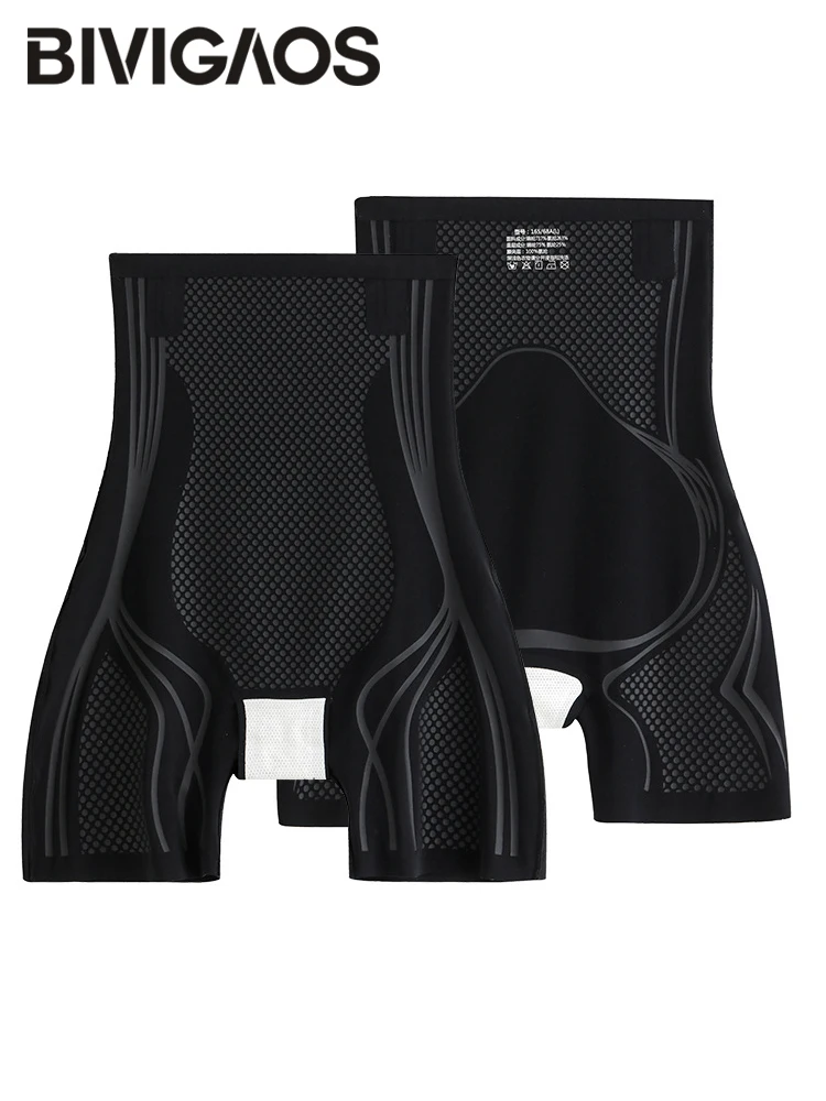 BIVIGAOS Summer Women Body Shaper Shark Cycling Shorts Butt Lift High Waist Slim Biker Shorts Black Sport Running Short Leggings