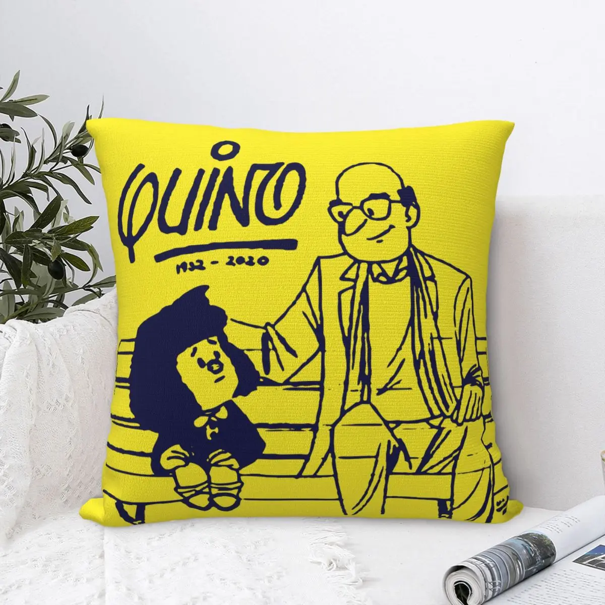 Quino Comic Mafalda Pillowcase Printed Fabric Cushion Cover Decorative World Peace Pillow Case Cover Home Zippered 40*40cm