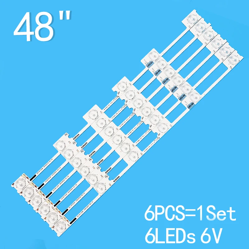 

New 6PCS/lot 442mm 6LEDs 6V For 48" TV KDL48JT618A KDL48SS618U 35018539 35018540 35019741 35019862