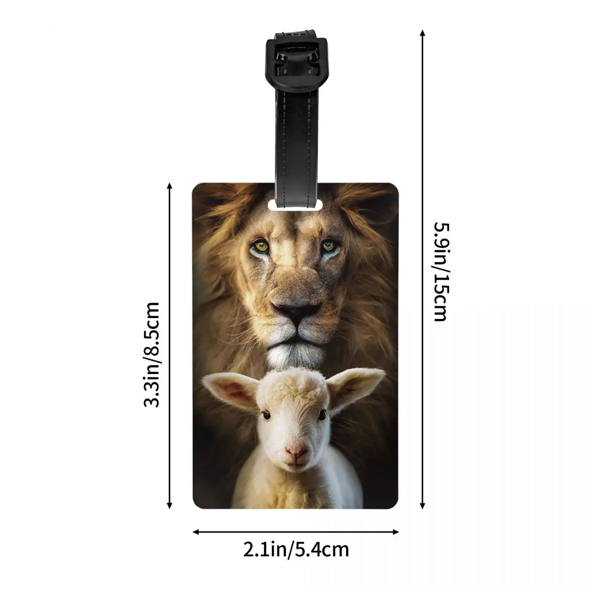 แท็กกระเป๋า Lamb และ Lion แบบกําหนดเองสําหรับกระเป๋าเดินทาง Jesus Christian Privacy Cover ID Label