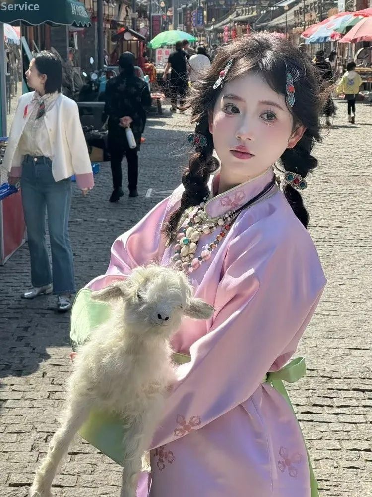 

New 2026 Mongolian Costume Photography Clothes Style Mongolian Girl Dress up Fashionable Traditional Ethnic Women's Wear