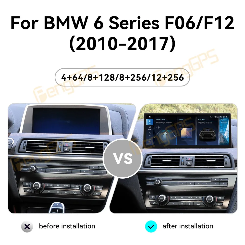 12.3'' UltraThin Screen For BMW 6 Series 6GT F06 F12 2009 - 2018 Android Car Radio Wireless Carplay Stereo Receiver Autoradio