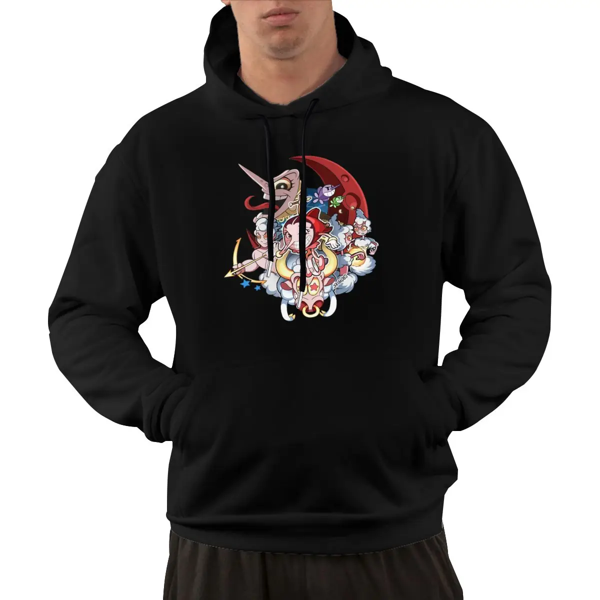 2024 Top Quality Cupheads Hilda Berg Classic Men's Hoodie Loose kangaroo pocket version Men's hoodie