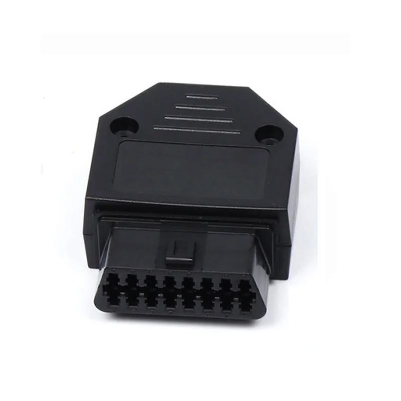 OBD2 Tools 16Pin Female Connector Black PVC Plug With Screws Durable Housing Terminal Interface Adapter Inter Car Accessories