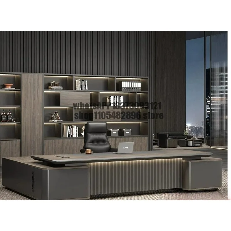 Boss Desk Light Luxury Senior Sense President Chairperson Office  and Chair Manager Supervisor Desk