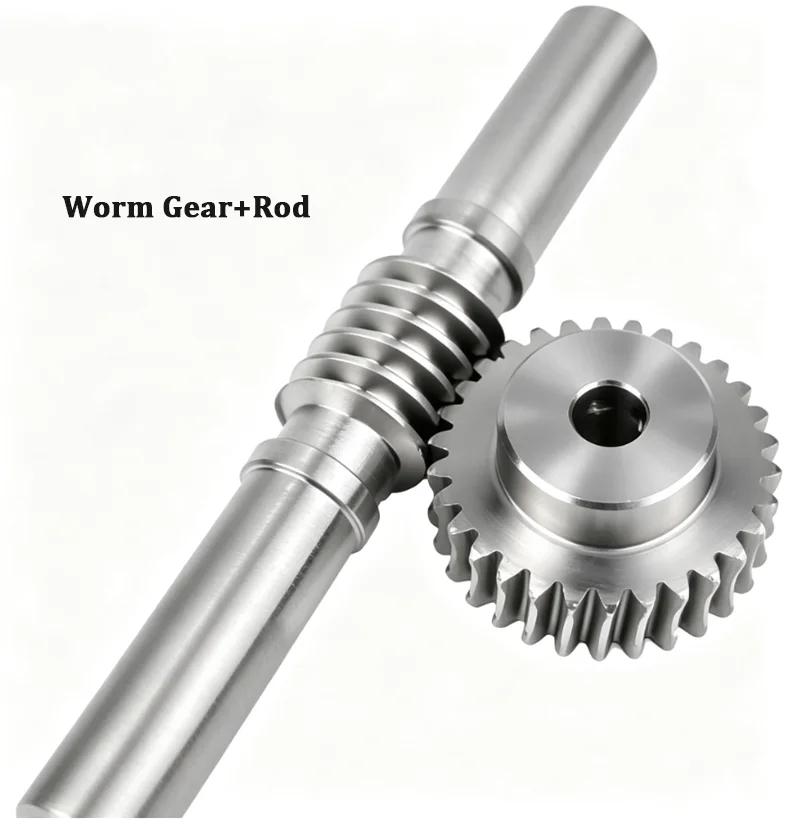 1Pcs 1M Carbon Steel Worm Gear Kit 15-100 Tooth Holes and 6mm Gear + Mechanical Worm Shaft for CNC Router 3D Printer Robot Model