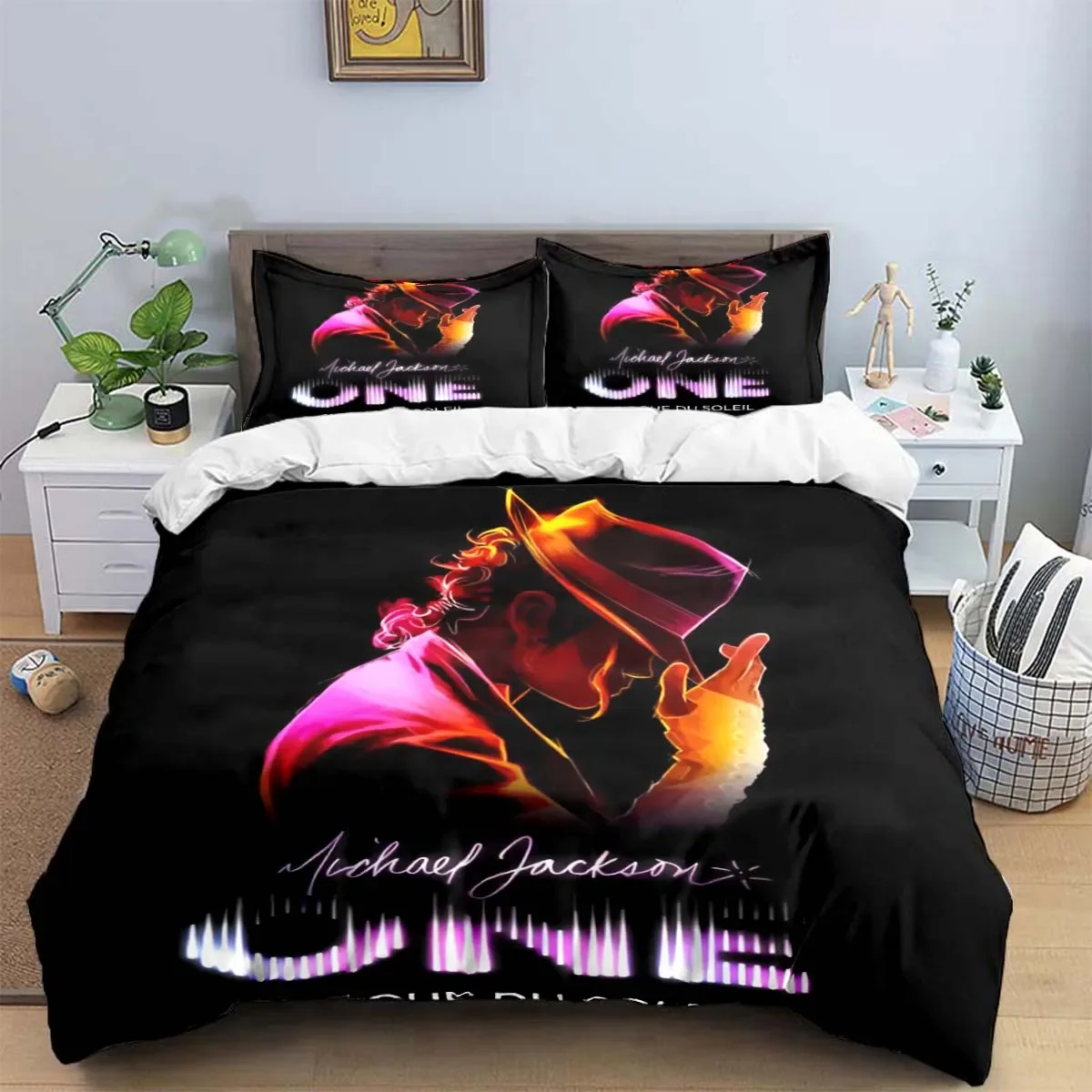 Exquisite Fashion M-Michael-Jackson Printing Bedding Set Duvet Cover Comforter Bed  Youth Kids Girl Boys Birthday Gift