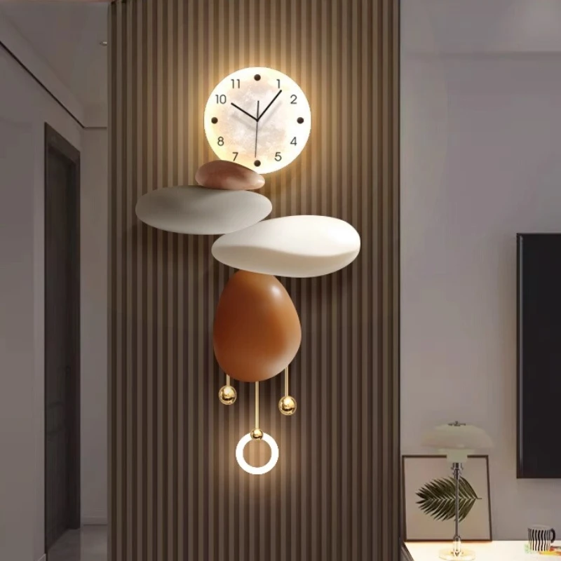 

Modern Art Wall Clock Living Room Creativity Corridor Wall Decor Mute Digital Clock Large Abstract Hanging Painting Wall Watch
