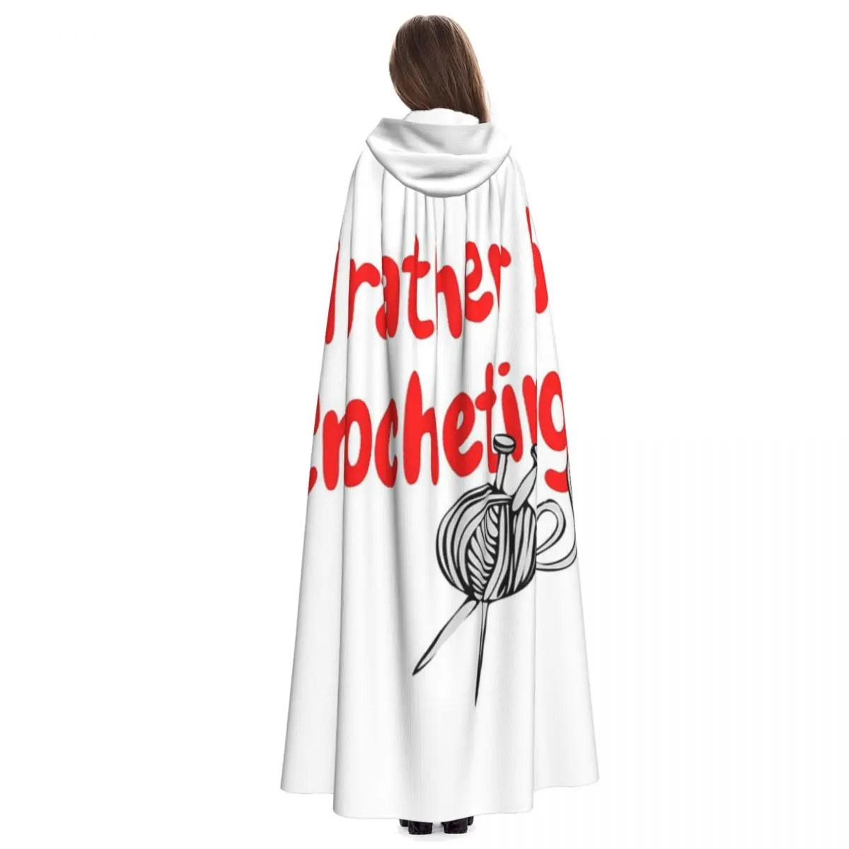 أفضل أن أكون كروشيهًا، عباءة طويلة بغطاء للرأس، زي ساحرة في القرون الوسطى، معطف كيب للهالوين للبالغين للجنسين