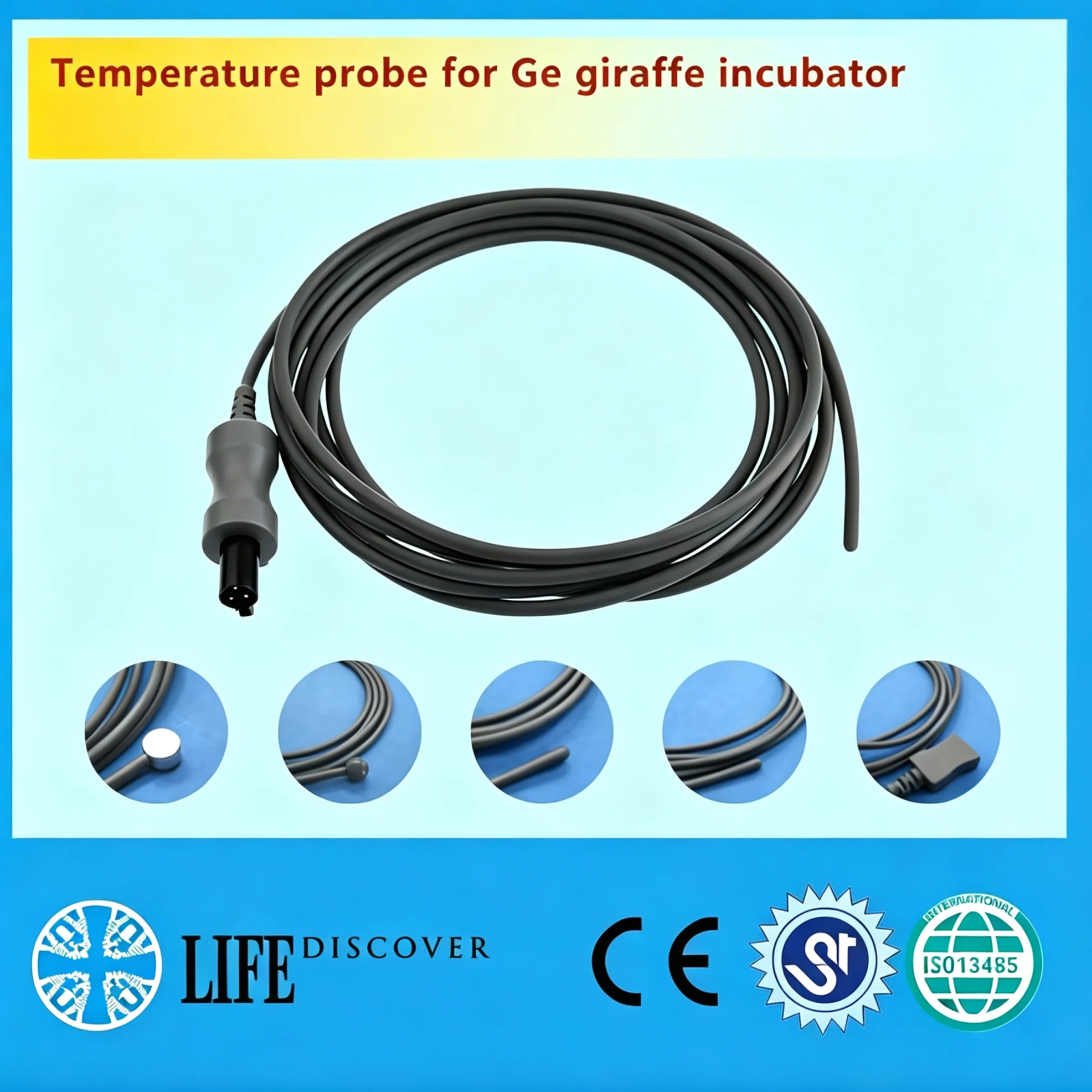 EMSLIFE Compatible GE giraffe Incubator Neonate Surface Temp Sensor and Cable