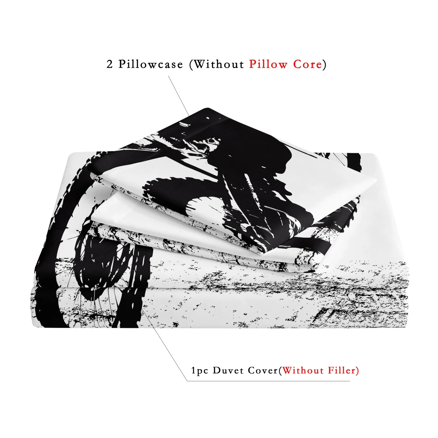 3Pcs Motocross Dirt Bike Print Duvet Cover Set, Off-Road Motorcycle Rider Print Bedding,Soft Microfiber Sporty Masculine Bedding - view 6