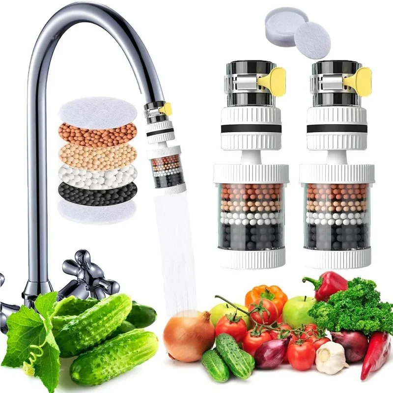 

Detachable and Washable Household Faucet Filter, Universal Splash Proof Shower Head Water-saving Device, 2PCS+10 Filter Element