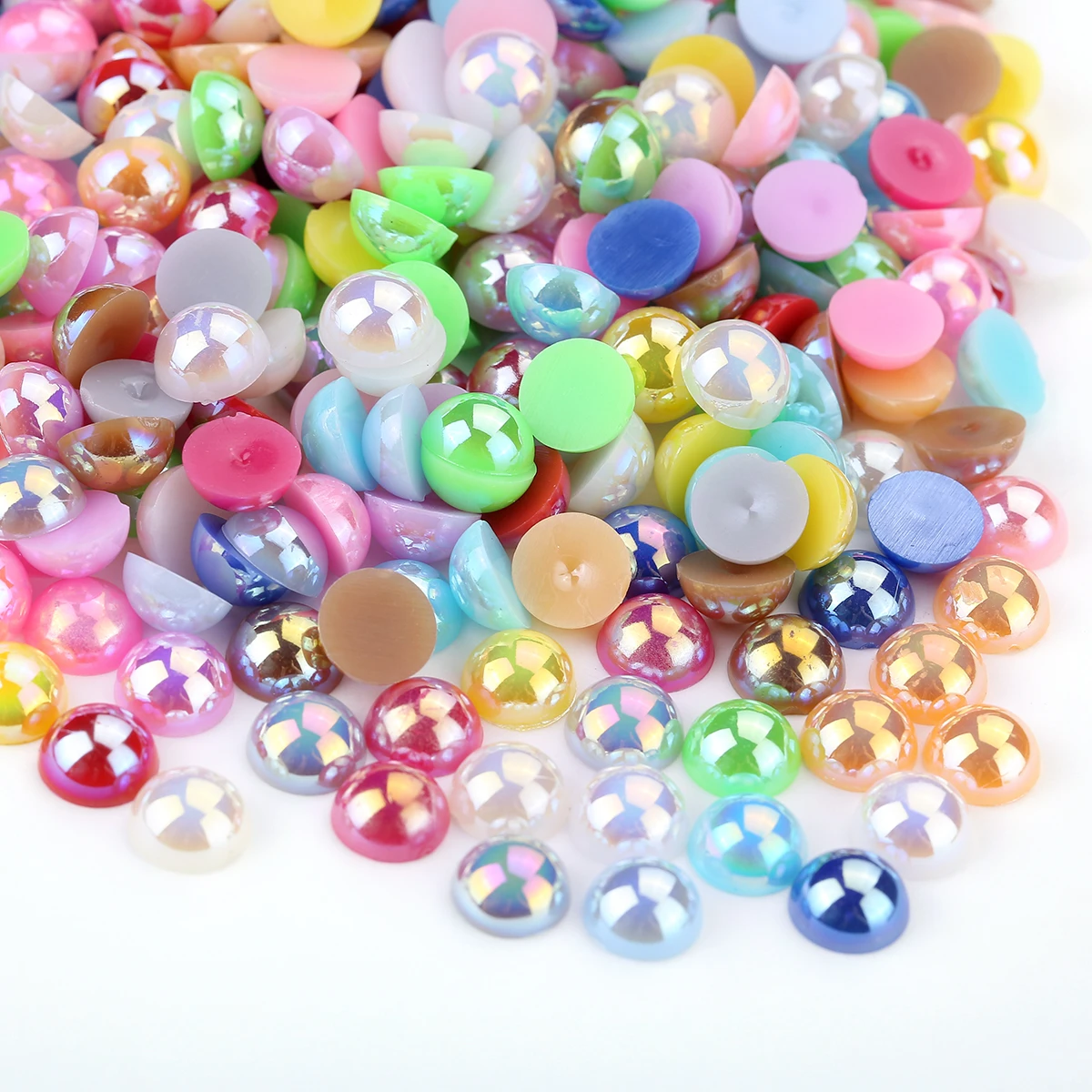 AB Color Imitation Pearls Craft Half Round Flatback Beads For DIY Nail Art Decorative Jewelry Making Findings DIY Accessories