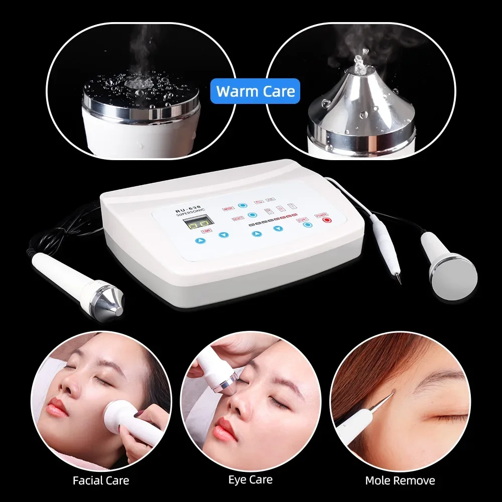 3-IN-1 Ultrasonic Facial Skin Care Beauty Machine Ultrasound Body Face Eyes Massage Machine With Freckle Removal Plasma Pen