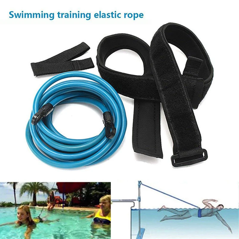 

1 Set Swim Training Belts Resistance Elastic Belt Training Leash Swimming Tether Stationary Harness Bungee Cords Resistance Band