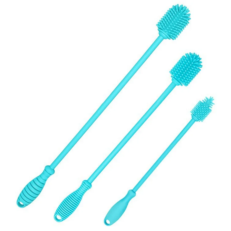 Picture 6: 【Flash-Deal!】3Pcs Silicone Bottle Brush Cleaner Set, Long Handle Bottle Cleaning Brushes For Narrow Neck Containers, Water Bottl