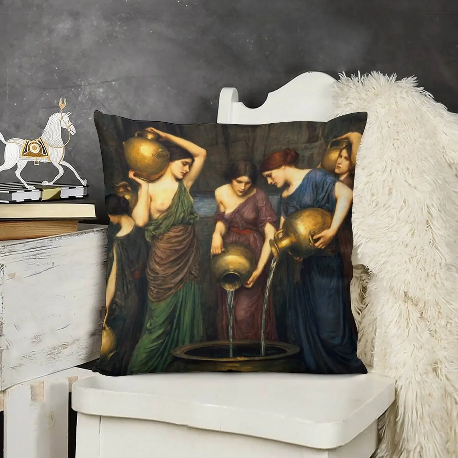 

John William Waterhouse - Danaides Throw Pillow pillow pillowcase Cushion Child pillow