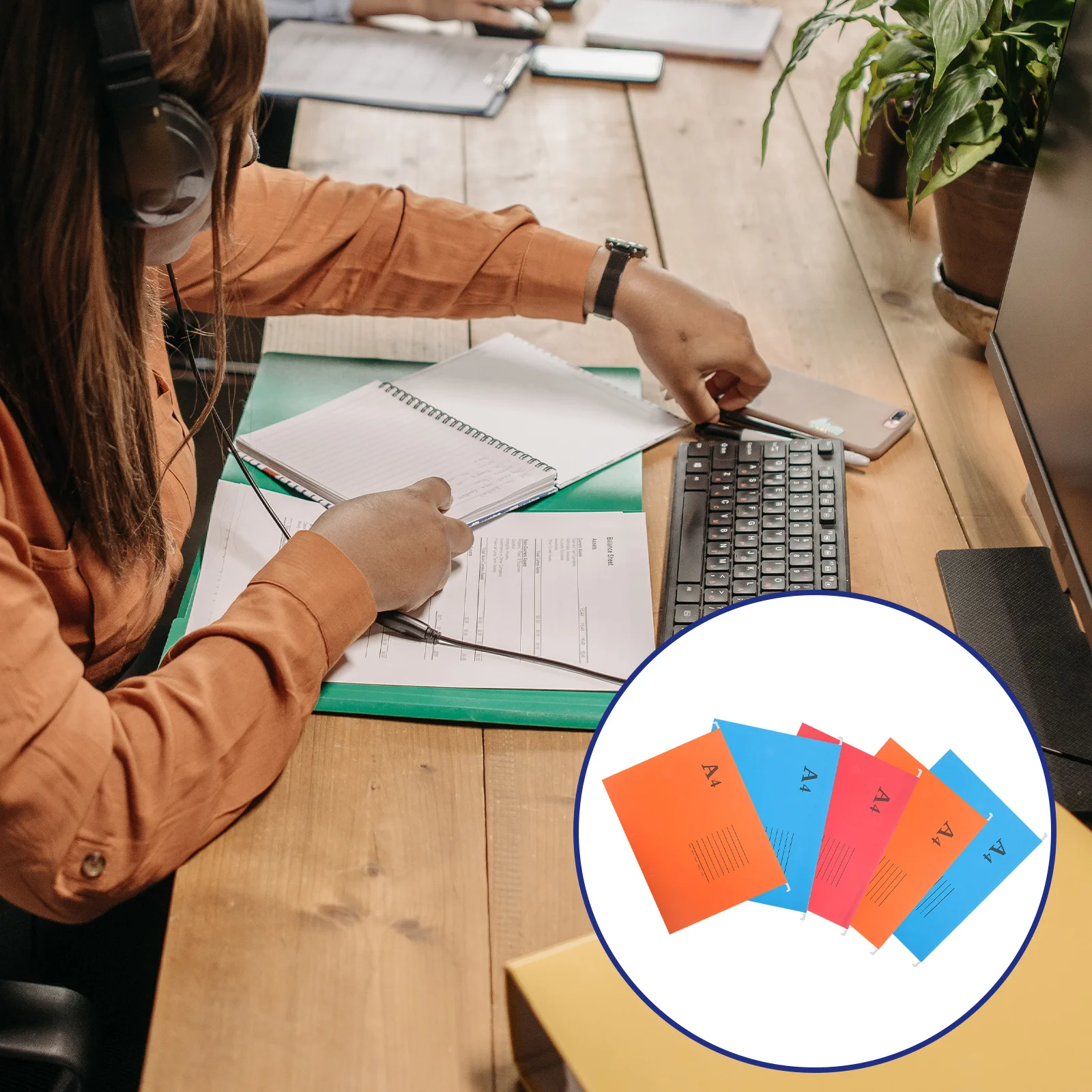 10 pcs A4 File Folder Heavy Duty Paper Hanging Files For Office Home Wide Opening Document Organizer With Labels Storage