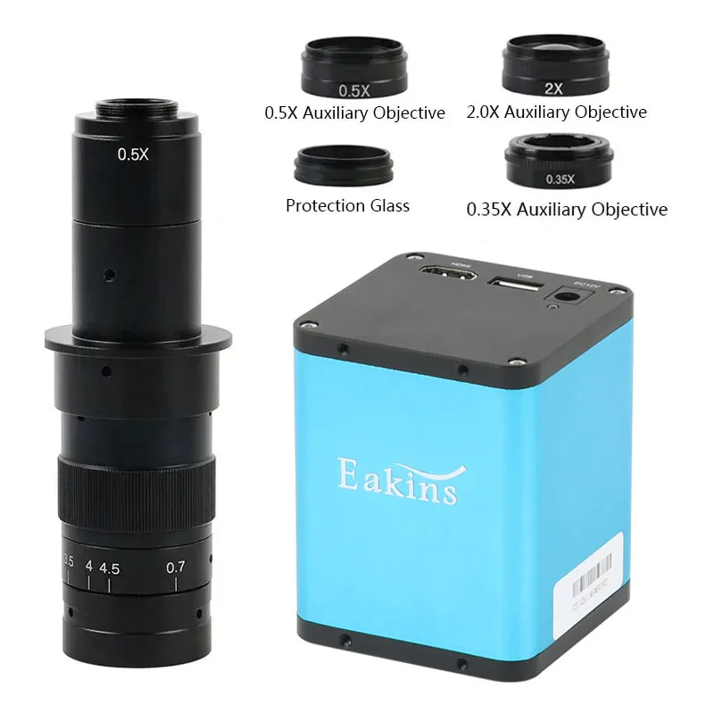 Caméra de Microscope vidéo de mesure Autofocus FHD 1080P IMX307 + objectif à monture Zoom 180X C + objectif Barlow 0,5x1x0,35x2,0x