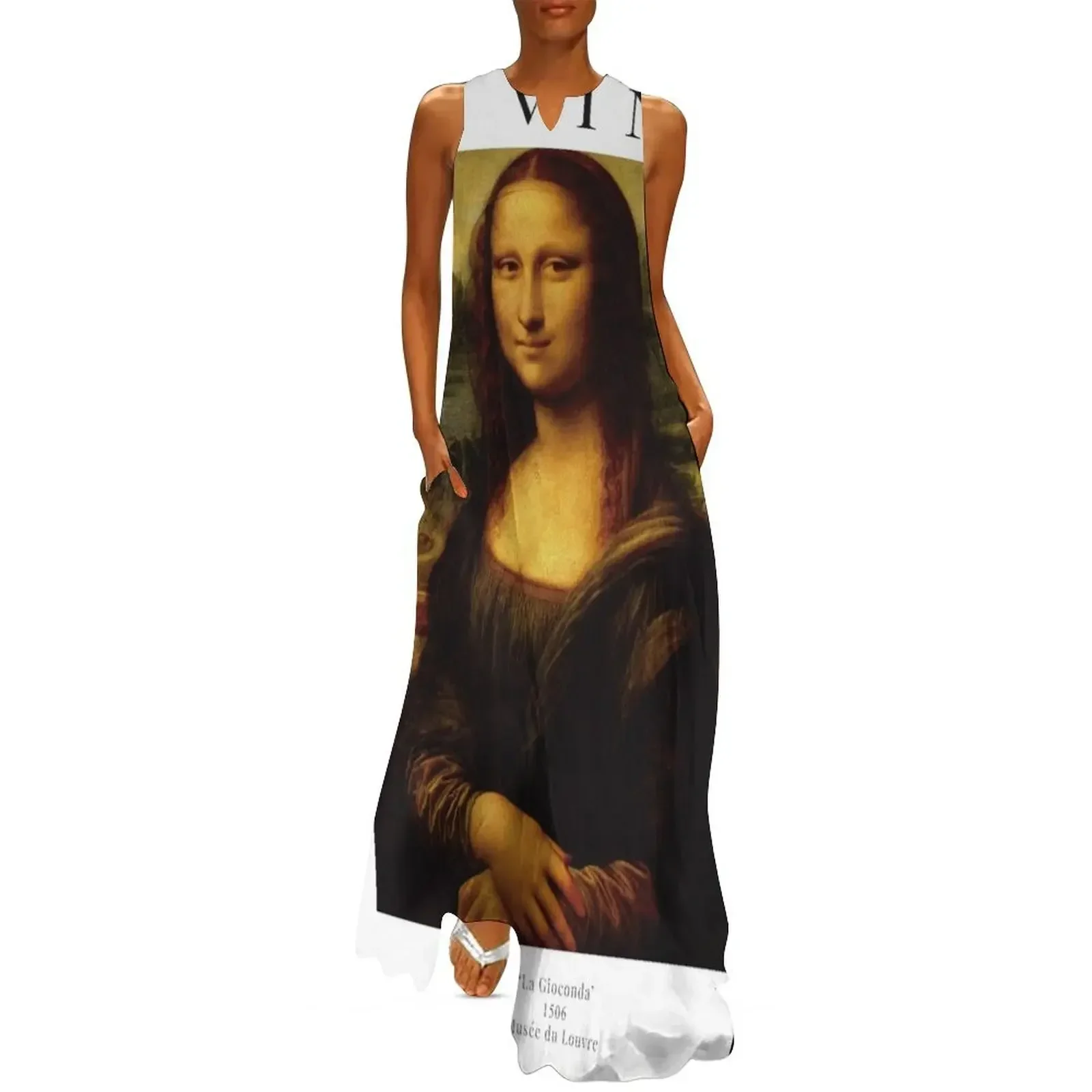 

Monalisa - Leonardo da Vinci - Exhibition Poster Long Dress Bridesmaid dress woman Dress
