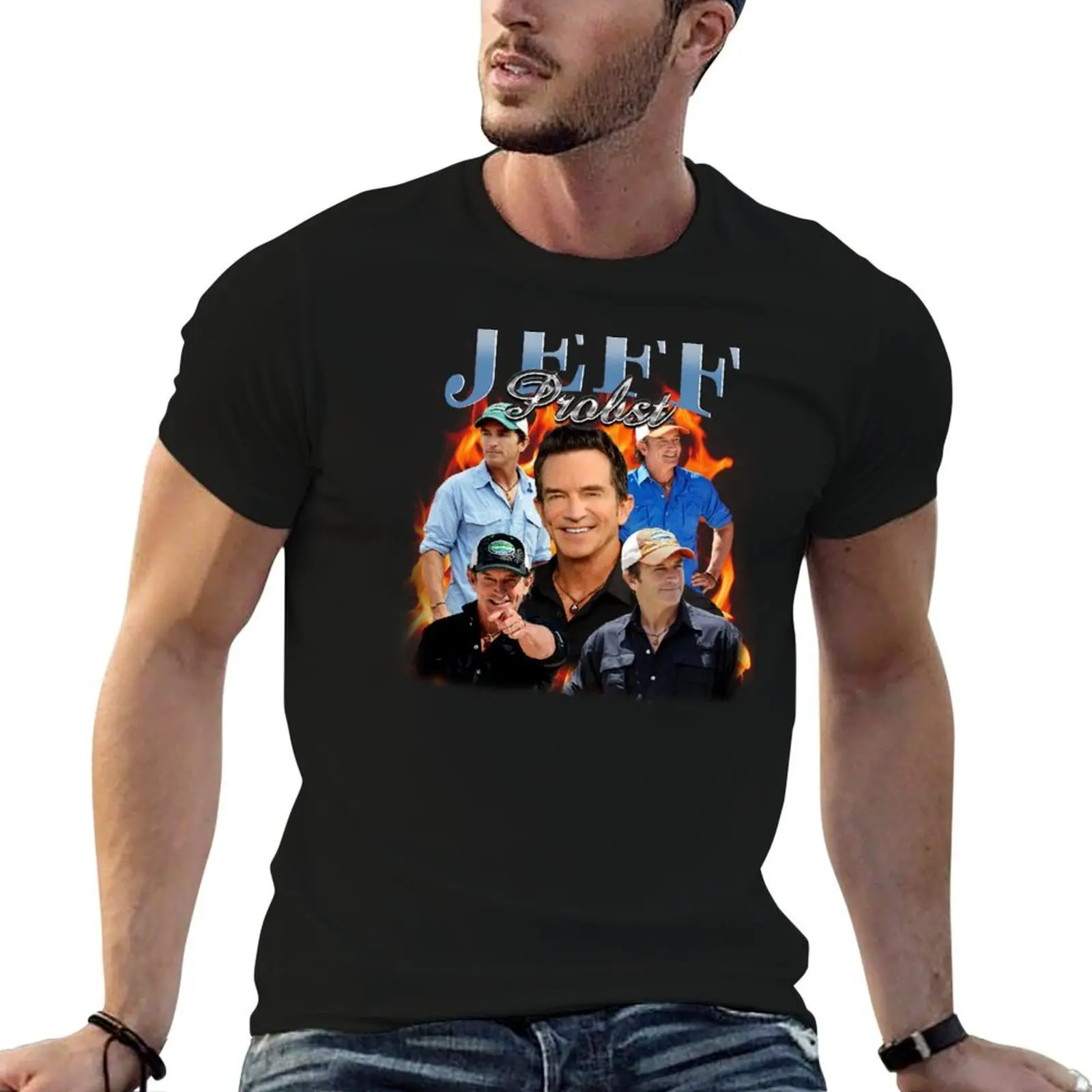 

Vintage Jeff Probst 90s Bootleg Style T-Shirt t shirts for man slim fit man t shirt cotton T-Shirt