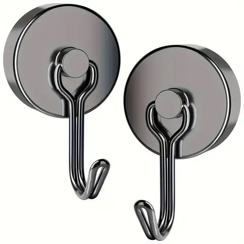 Family Magnetic Hooks Heavy Duty, 110Lbs Strong Rare Earth Neodymium Magnets with Hooks for Hanging for Kitchen, Home, Workplace