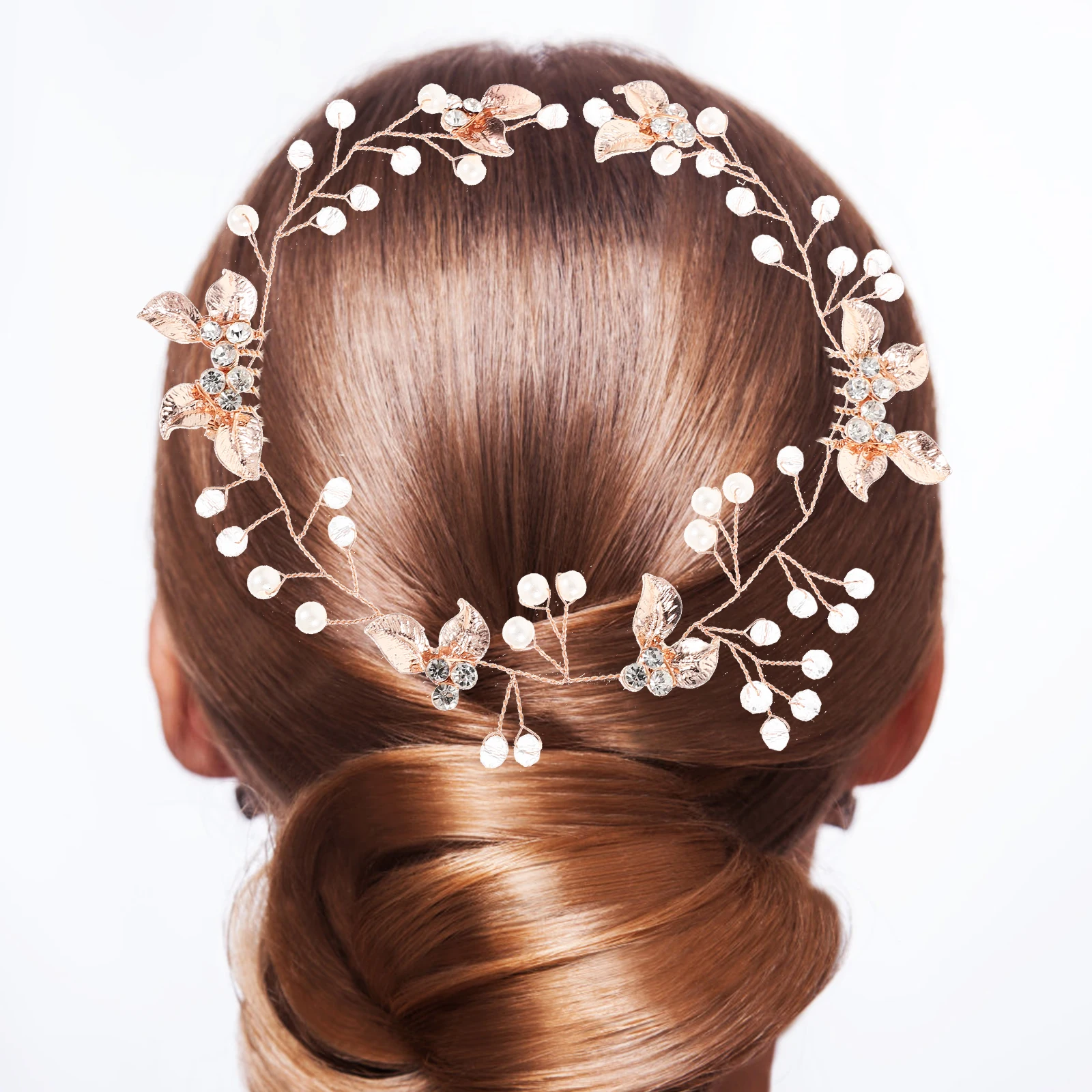 

Twist Hair Accessories Bridal Comb Alloy Wedding Rhinestone Pearl Elegant Hairpiece for Women Party Dance Photography Gift