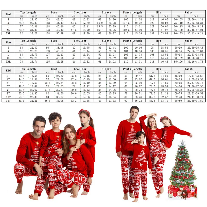 2022 Christmas Pajamas Set New Year Costume For Children Mother Kids Clothes Matching Outfits Couple Family  Christmas Pajamas