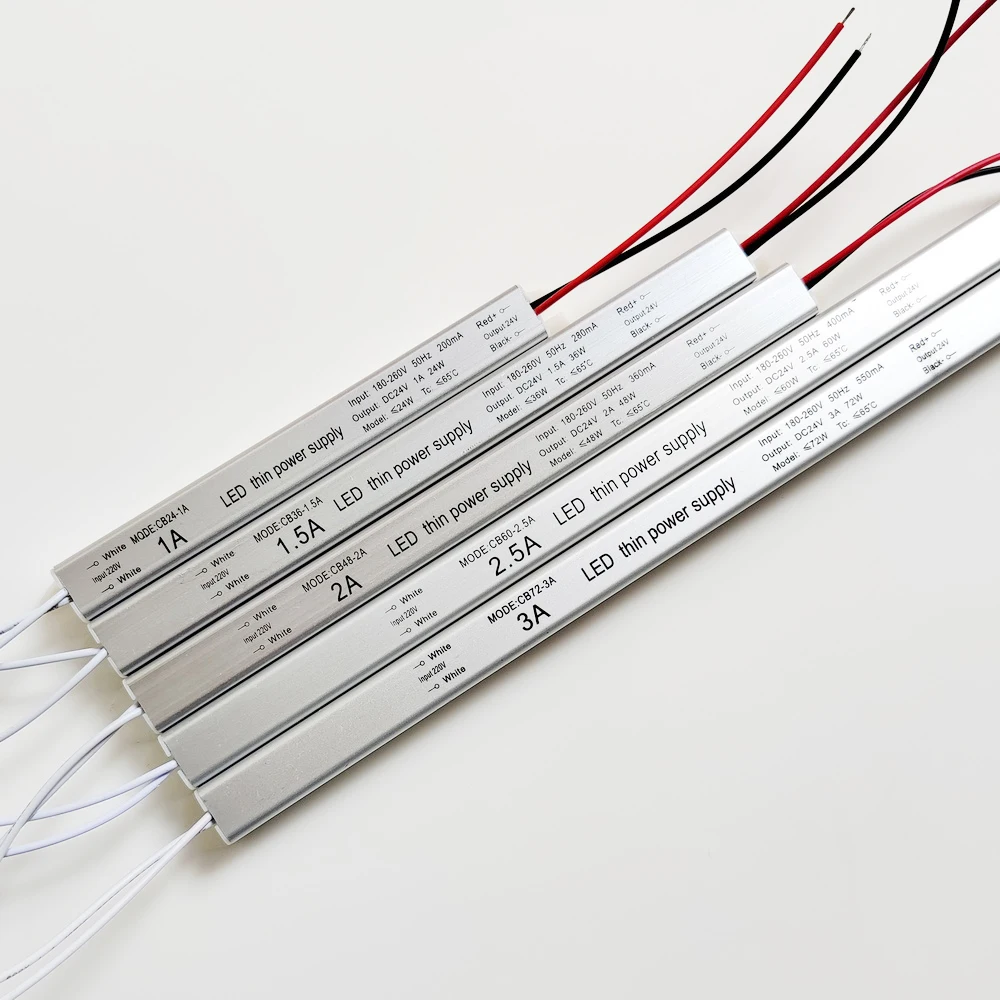 AC220V to 24V 1A 1.5A 2A 2.5A 3A LED Driver Ultra thin LED Power Supply Lighting Transformer for Slim Advertising Light Box