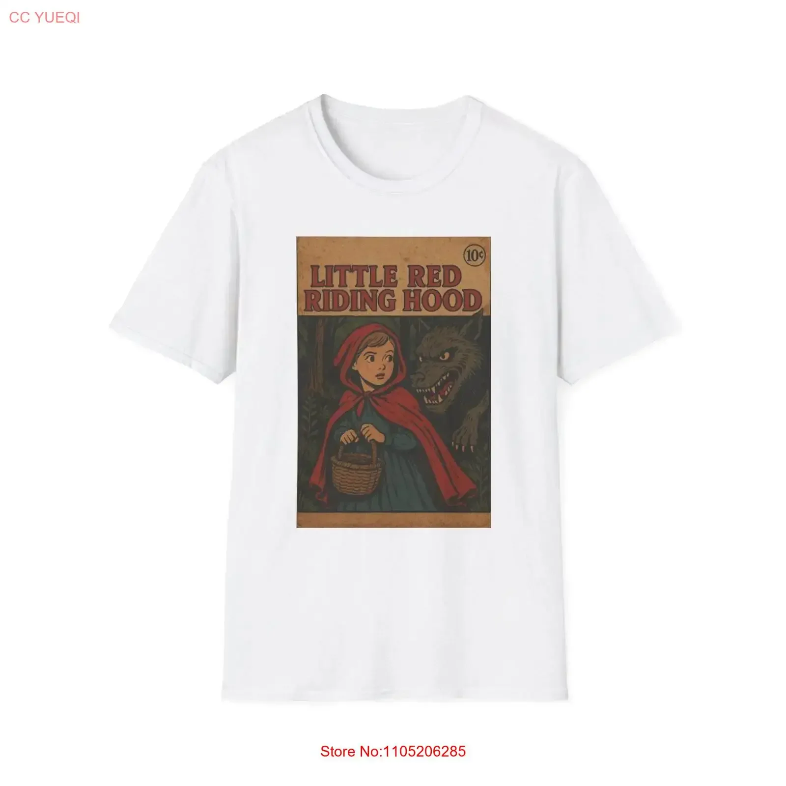 Vintage Little Red Riding Hood T Shirt Fairy Tale Storybook Apparel Kids Adults Fashion vintage Washed streetwear Stretched