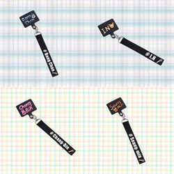 Cartoon Phone Patch Lanyards Keychain Kpop Name Canvas Strip Leekonw Hyunjin Felix Han I.N Fans Gift Accessories Stray Goods