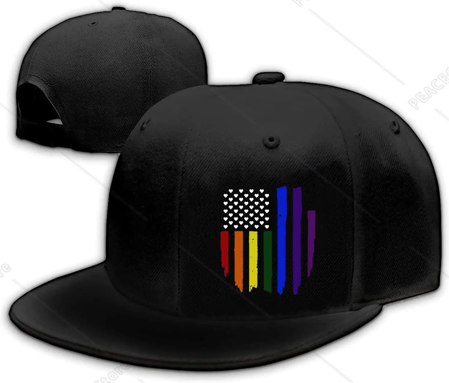 Gay Pride Stuff Hat Flat Bill Snapback Hats for Men Snap Backpack Brim American Flag Hat Love is Love LGBT Lesbian Gifts