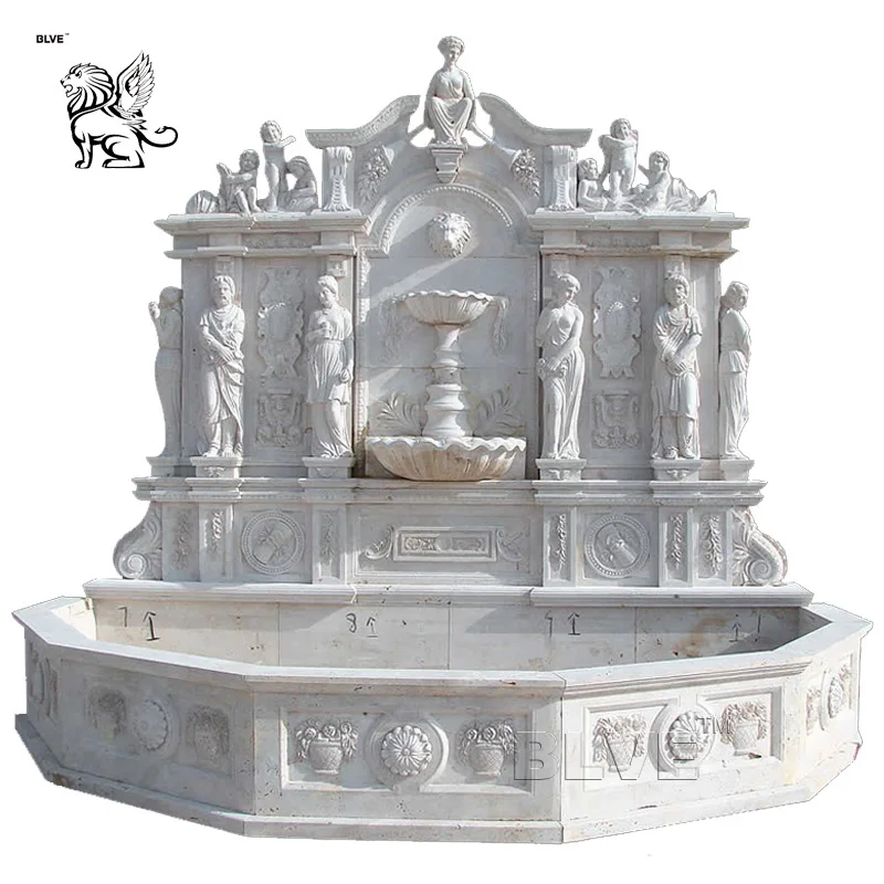 

Decorative Large Outdoor Marble Garden Water Fountains Marble Lady Wall Fountain